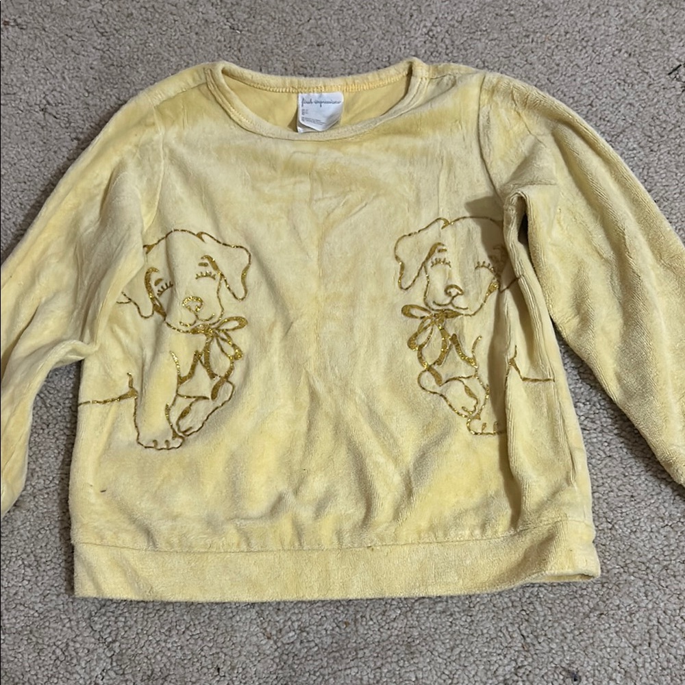 Yellow Kids Shirt with Puppy Design